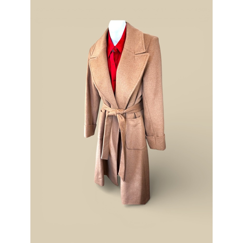 Lauren Ralph Lauren Camel Wool-Blend Belted Trench Coat - Picture 5 of 16